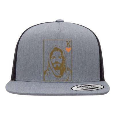 Jesus King of Hearts Card Christian Gifts Flat Bill Trucker Hat