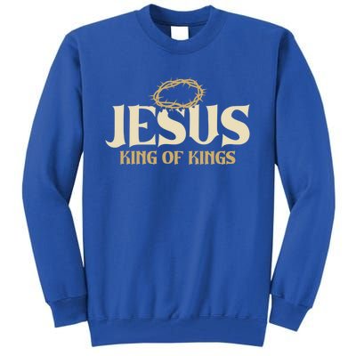 Jesus King Of Kings Thorn Crown Passion Of Christ Faith Gift Tall Sweatshirt