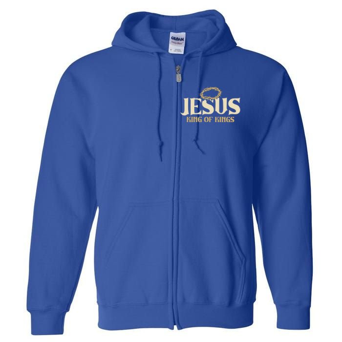 Jesus King Of Kings Thorn Crown Passion Of Christ Faith Gift Full Zip Hoodie