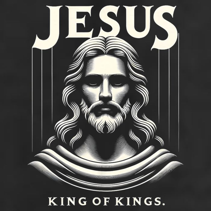 Jesus King Of Kings Jesus Funny Graphic 7 Panel Mesh Trucker Snapback Hat