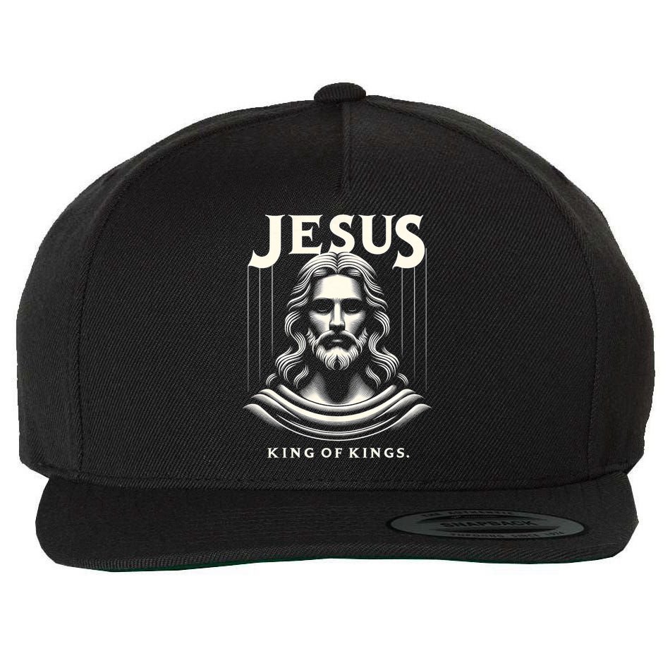 Jesus King Of Kings Jesus Funny Graphic Wool Snapback Cap