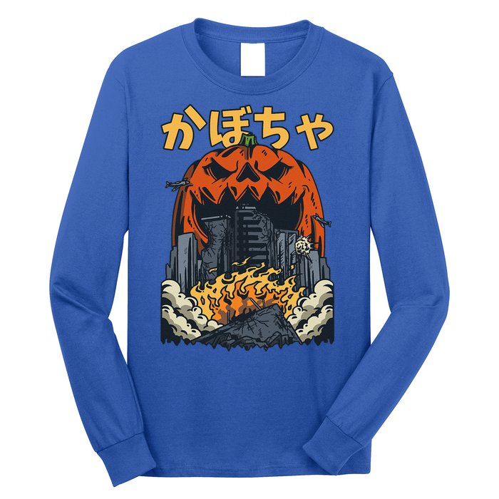 Japanese Killer Pumpkin Vegetable Kaiju Anime Halloween Long Sleeve Shirt