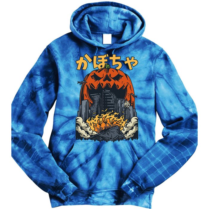 Japanese Killer Pumpkin Vegetable Kaiju Anime Halloween Tie Dye Hoodie