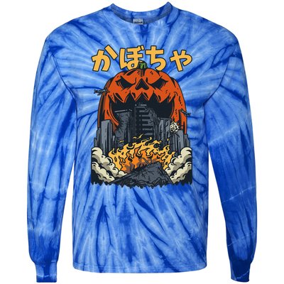 Japanese Killer Pumpkin Vegetable Kaiju Anime Halloween Tie-Dye Long Sleeve Shirt