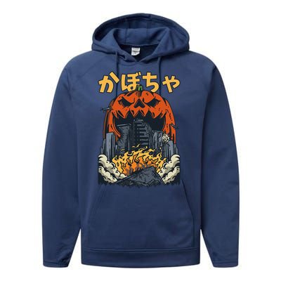 Japanese Killer Pumpkin Vegetable Kaiju Anime Halloween Performance Fleece Hoodie