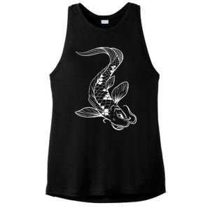 Japan Koi Pond Fish Kawaii Traditional Japanese Graphic Ladies PosiCharge Tri-Blend Wicking Tank