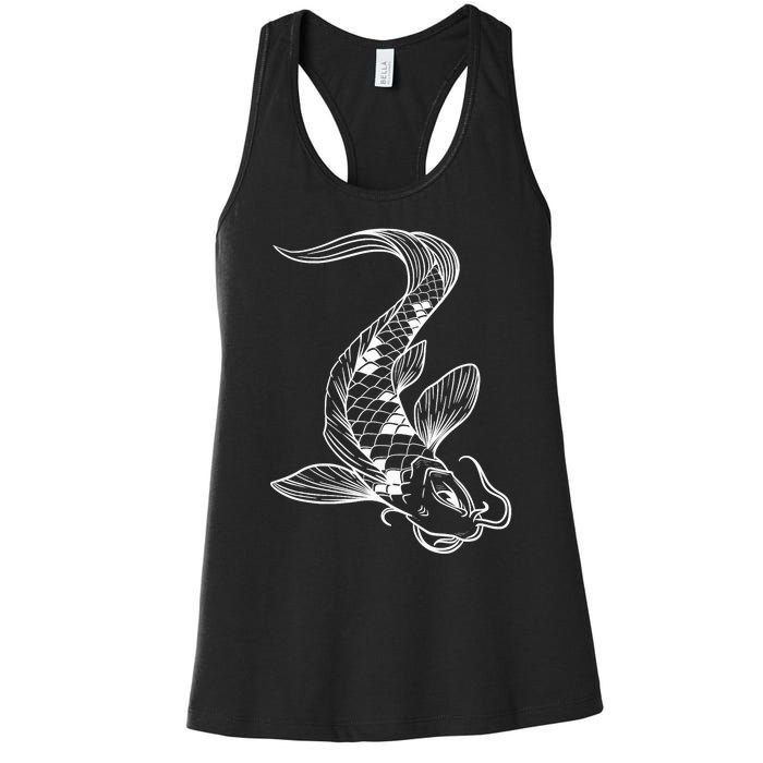 Japan Koi Pond Fish Kawaii Traditional Japanese Graphic Women's Racerback Tank