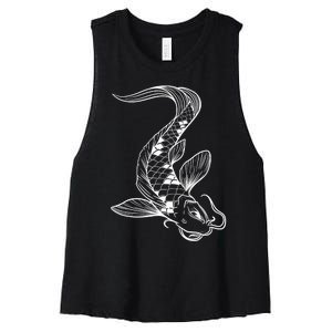 Japan Koi Pond Fish Kawaii Traditional Japanese Graphic Women's Racerback Cropped Tank