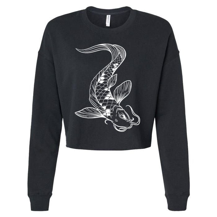 Japan Koi Pond Fish Kawaii Traditional Japanese Graphic Cropped Pullover Crew