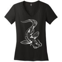 Japan Koi Pond Fish Kawaii Traditional Japanese Graphic Women's V-Neck T-Shirt