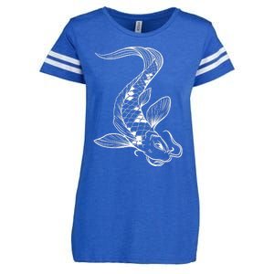 Japan Koi Pond Fish Kawaii Traditional Japanese Graphic Enza Ladies Jersey Football T-Shirt