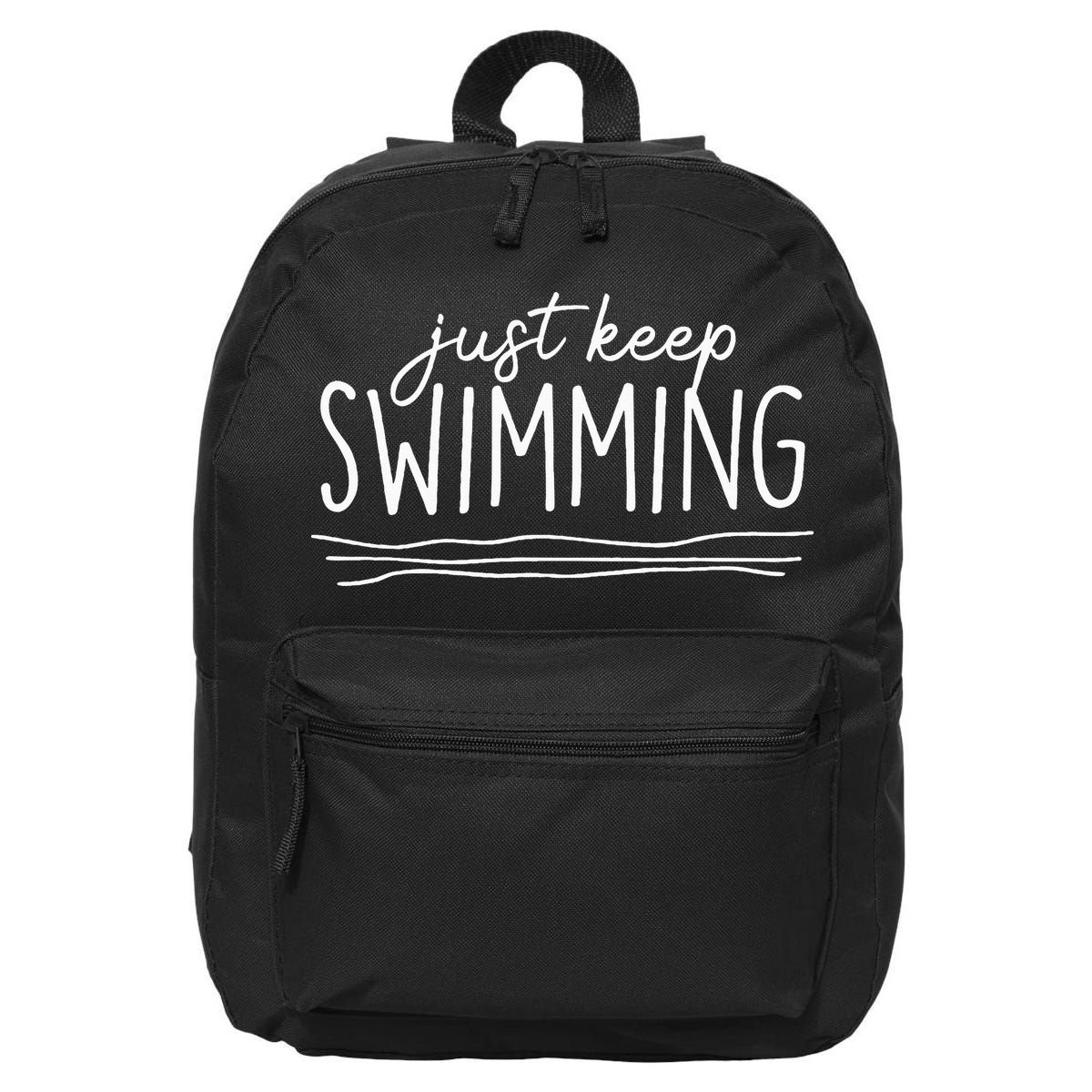 Just Keep Swimming Funny Newbies Swimmer Swimming Coach 16 in Basic Backpack