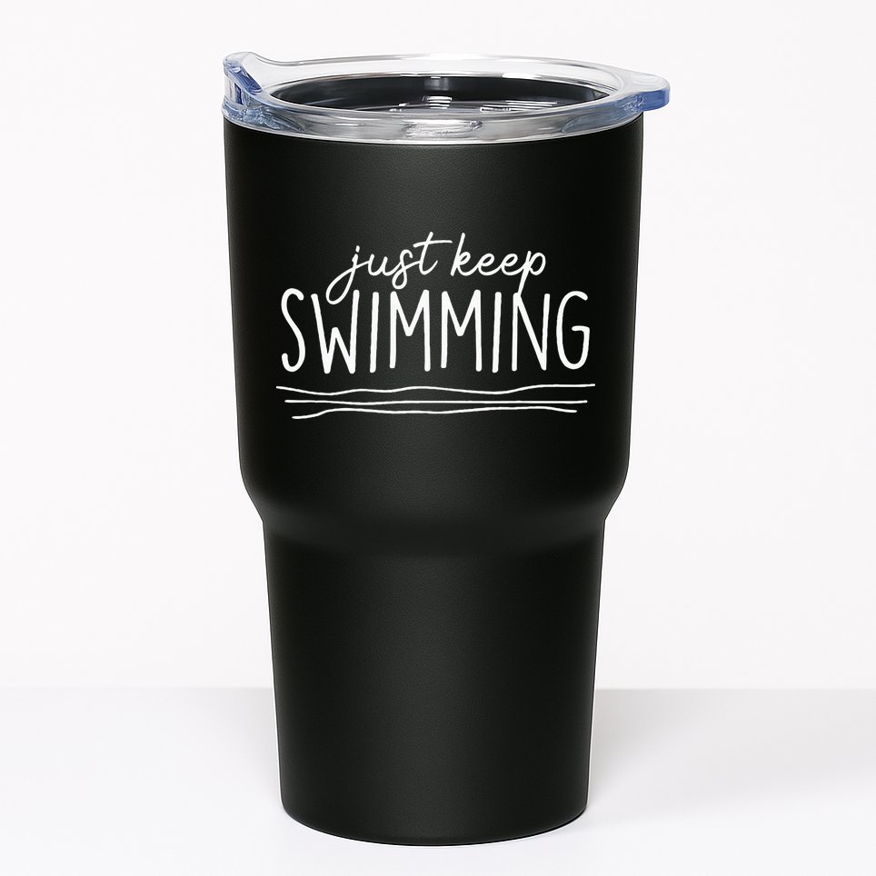 Just Keep Swimming Funny Newbies Swimmer Swimming Coach Tumbler