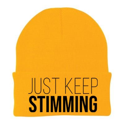 Just Keep Swimming Positive Quote Knit Cap Winter Beanie