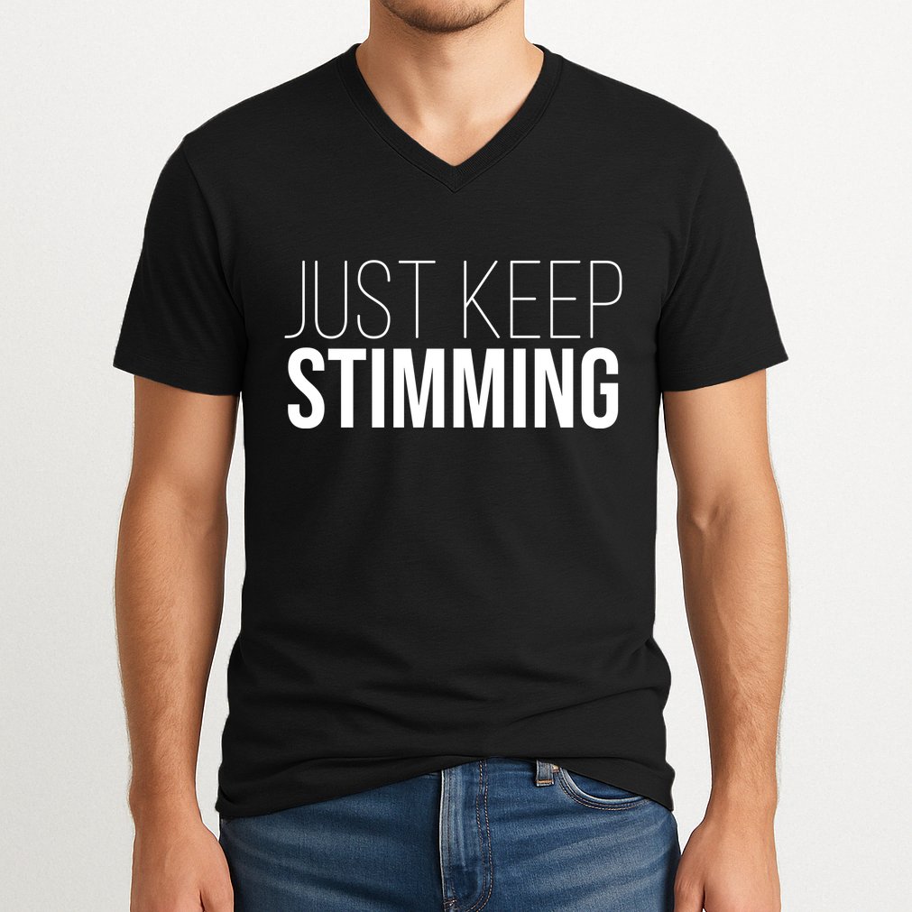 Just Keep Swimming Positive Quote V-Neck T-Shirt