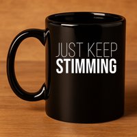 Just Keep Swimming Positive Quote 11oz C Handle Ceramic Mug