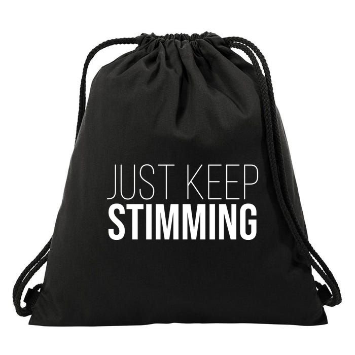 Just Keep Swimming Positive Quote Drawstring Bag