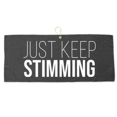 Just Keep Swimming Positive Quote Large Microfiber Waffle Golf Towel