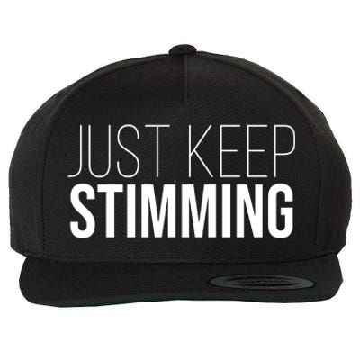 Just Keep Swimming Positive Quote Wool Snapback Cap