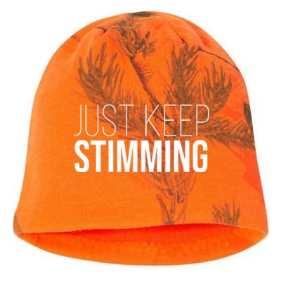 Just Keep Swimming Positive Quote Kati - Camo Knit Beanie