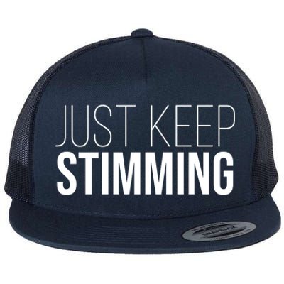 Just Keep Swimming Positive Quote Flat Bill Trucker Hat