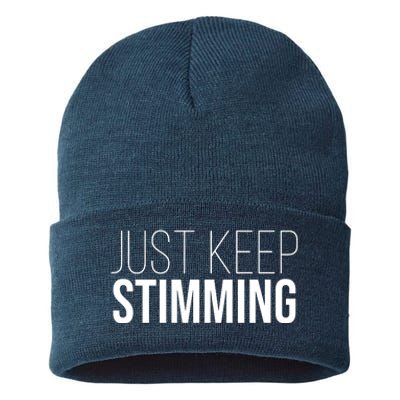 Just Keep Swimming Positive Quote Sustainable Knit Beanie