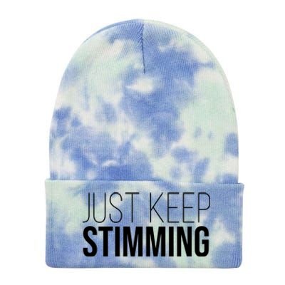 Just Keep Swimming Positive Quote Tie Dye 12in Knit Beanie