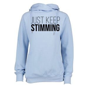 Just Keep Swimming Positive Quote Womens Funnel Neck Pullover Hood