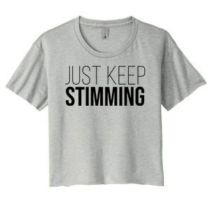 Just Keep Swimming Positive Quote Women's Crop Top Tee