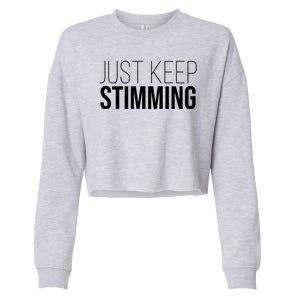 Just Keep Swimming Positive Quote Cropped Pullover Crew