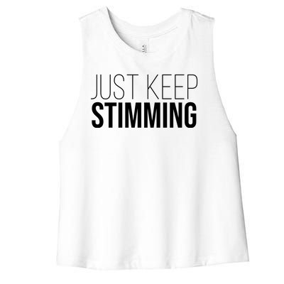 Just Keep Swimming Positive Quote Women's Racerback Cropped Tank