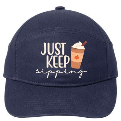 Just Keep Sipping Pumpkin Spice Coffee Lover 7-Panel Snapback Hat