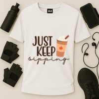 Just Keep Sipping Pumpkin Spice Coffee Lover Cooling Performance Crew T-Shirt