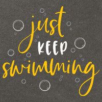 Just Keep Swimming Cotton Canvas Backpack