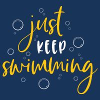 Just Keep Swimming Drawstring Bag