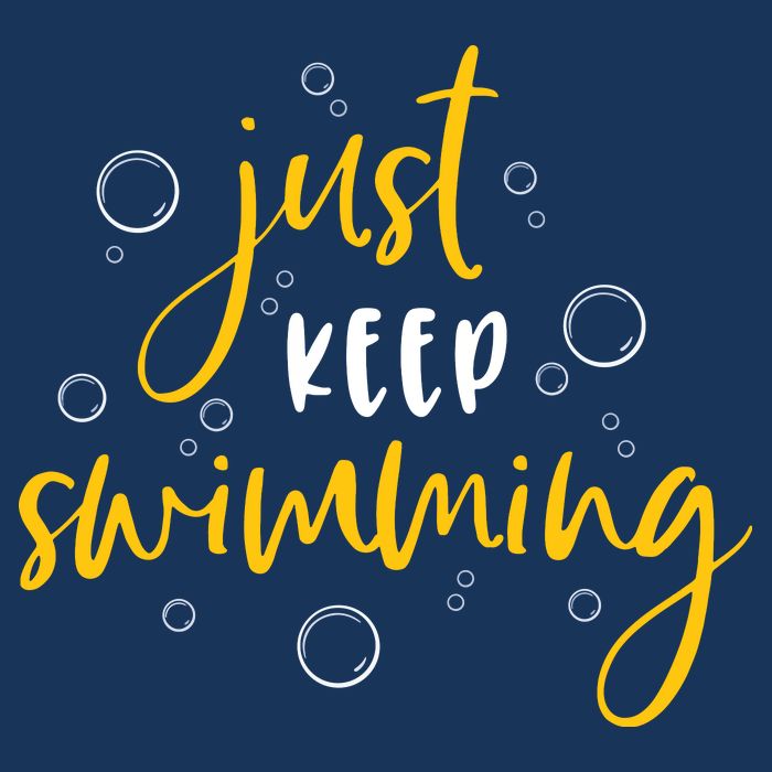 Just Keep Swimming Drawstring Bag
