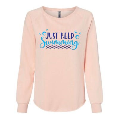 Just Keep Swimming I Love Swim Womens California Wash Sweatshirt