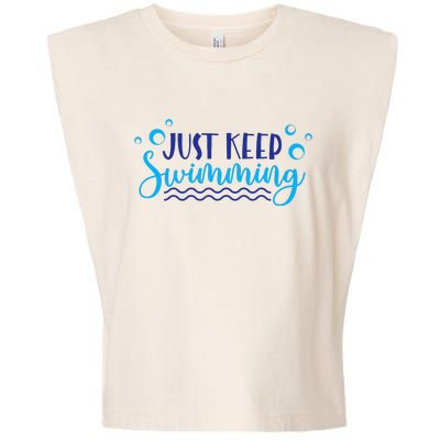 Just Keep Swimming I Love Swim Garment-Dyed Women's Muscle Tee