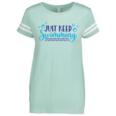 Just Keep Swimming I Love Swim Enza Ladies Jersey Football T-Shirt