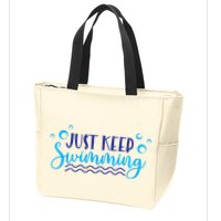 Just Keep Swimming I Love Swim Zip Tote Bag