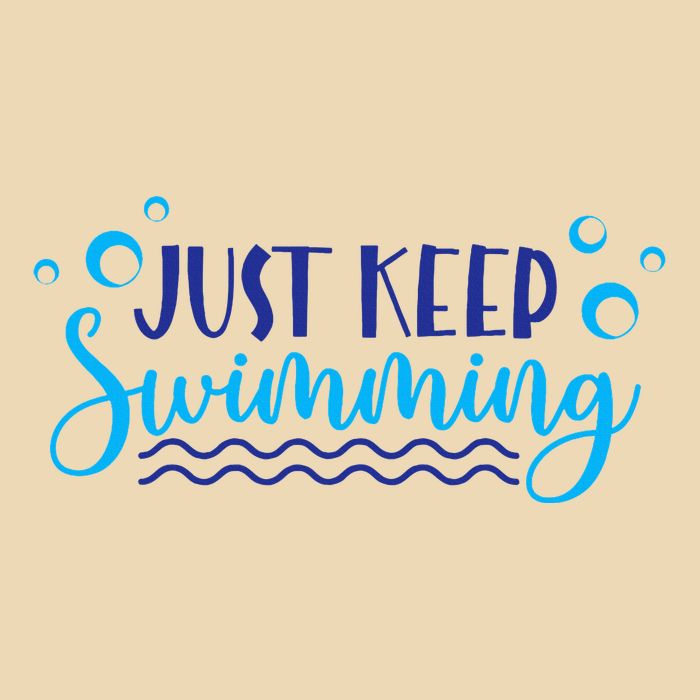 Just Keep Swimming I Love Swim Zip Tote Bag