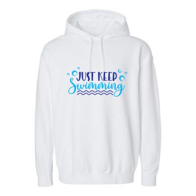 Just Keep Swimming I Love Swim Garment-Dyed Fleece Hoodie