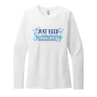 Just Keep Swimming I Love Swim Womens CVC Long Sleeve Shirt