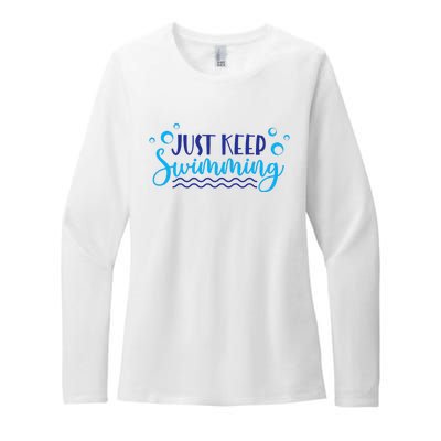 Just Keep Swimming I Love Swim Womens CVC Long Sleeve Shirt