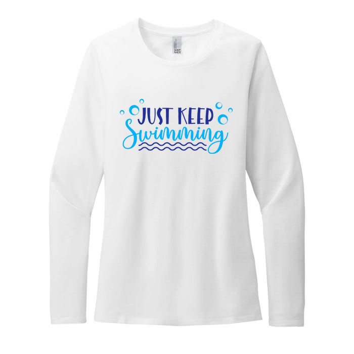 Just Keep Swimming I Love Swim Womens CVC Long Sleeve Shirt