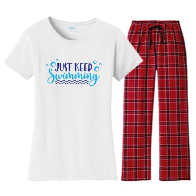 Just Keep Swimming I Love Swim Women's Flannel Pajama Set