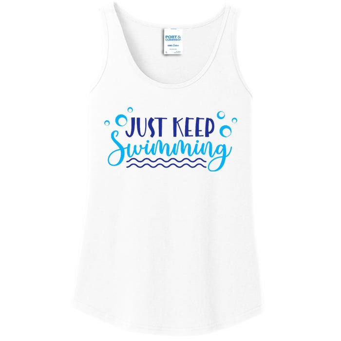 Just Keep Swimming I Love Swim Ladies Essential Tank