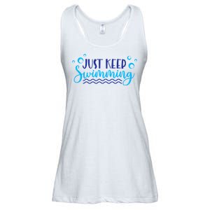 Just Keep Swimming I Love Swim Ladies Essential Flowy Tank