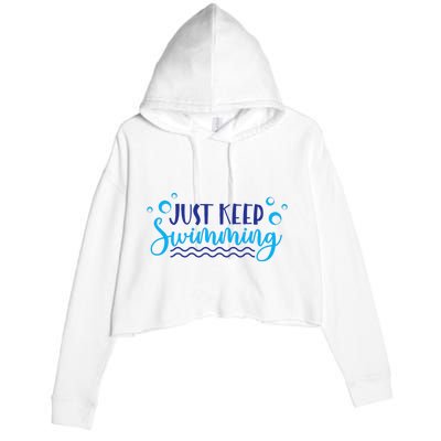 Just Keep Swimming I Love Swim Crop Fleece Hoodie