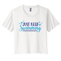 Just Keep Swimming I Love Swim Women's Crop Top Tee